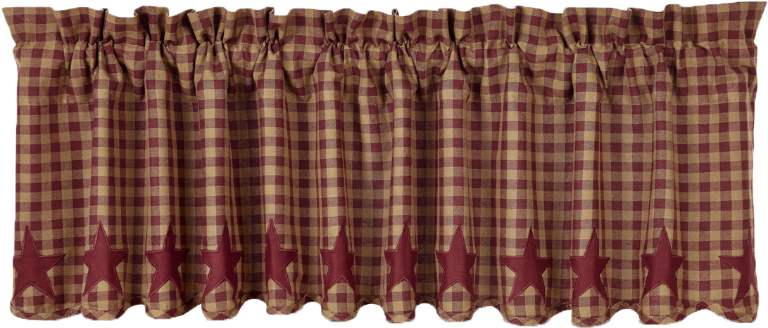 Burgundy Star Scalloped Valance Clipart (1200x1200), Png Download