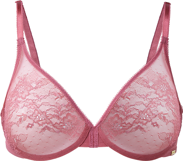 Glossies Lace Sheer Bra Whisper Pink Product Front - Bra Clipart (800x1000), Png Download