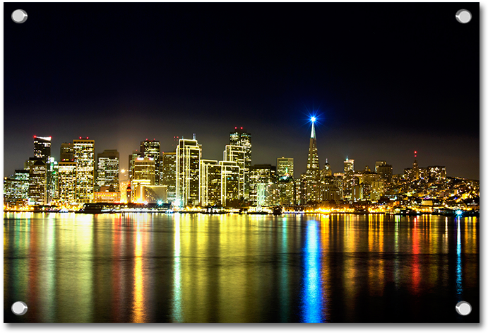 San Francisco Night Skyline - High Quality San Francisco Clipart (800x600), Png Download