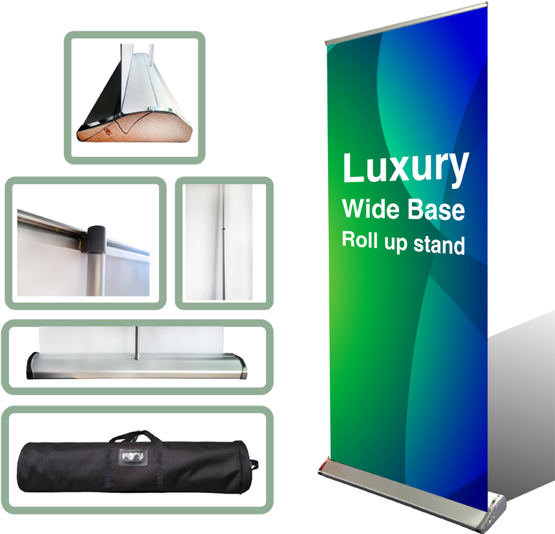 Pull Up Banners Luxury Wide Base - Roll Up Banner Png Clipart (1024x768), Png Download