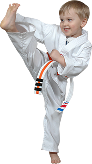 Pre-k Kid Kicking - Karate Clipart (480x763), Png Download