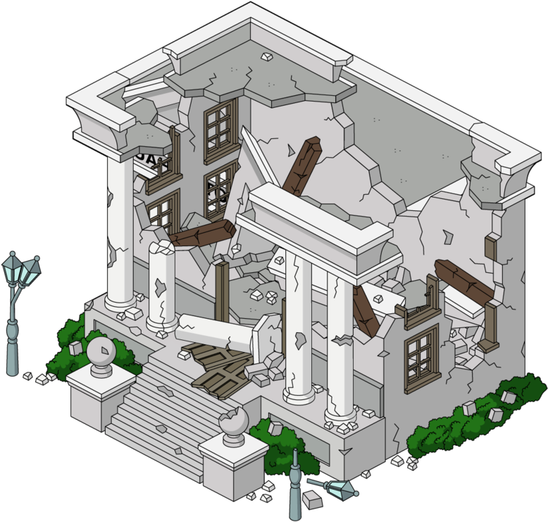 Building Cityhall Destroyed - Destroyed Building Clipart - Png Download (778x740), Png Download