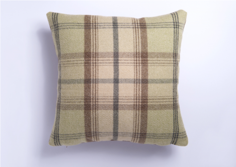 Highland Mist Tartan Cushion Cover In Green - Cushion Clipart (800x927), Png Download