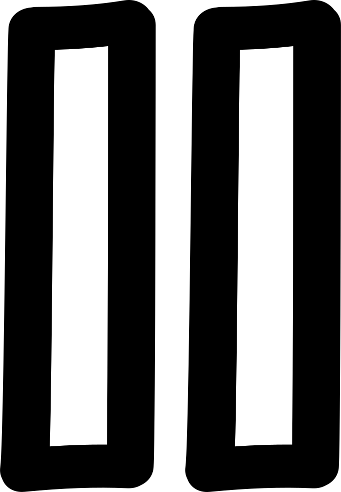 Pause Hand Drawn Symbol Comments Clipart (680x980), Png Download