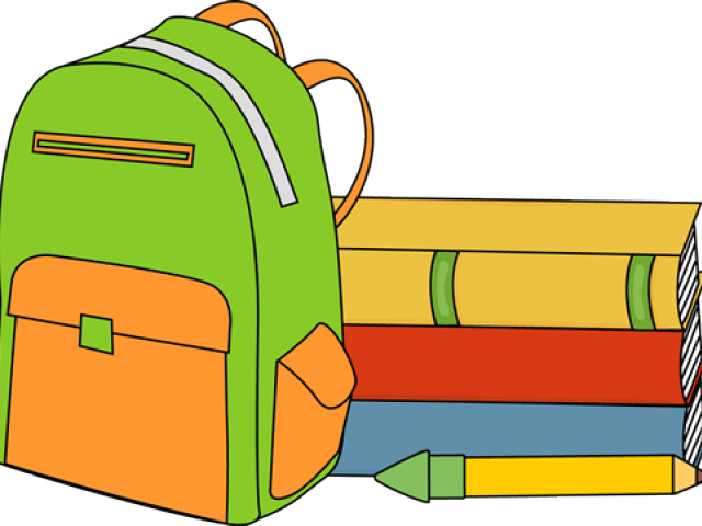 Clipart Wallpaper Blink - Bag And Books Clipart - Png Download (640x480), Png Download