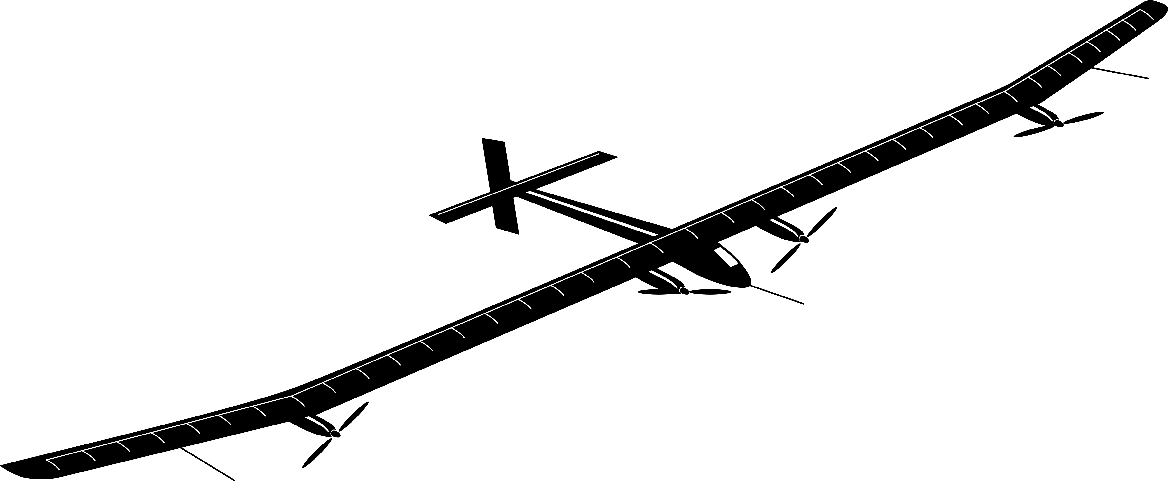 Solar Plane Vector Clipart (4847x1977), Png Download