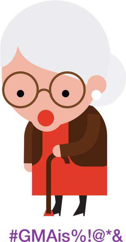 Grandma Clipart Baseball - Grandmother Cartoon Grand Mother - Png Download (444x848), Png Download