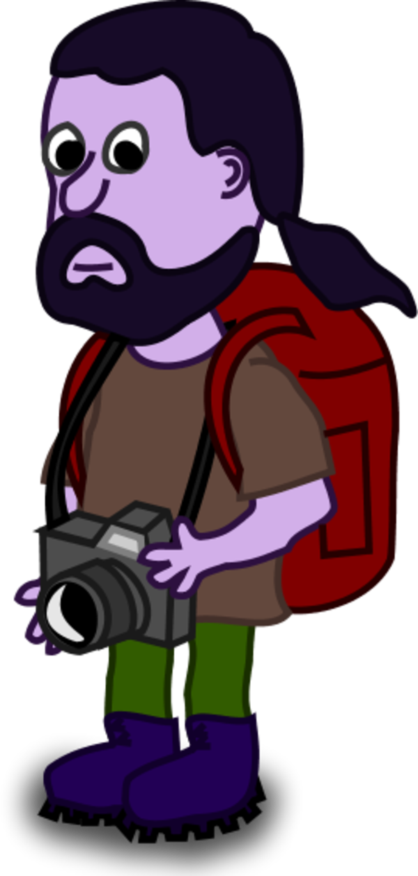 Large Man Carrying Backpack 33 - Clip Art Characters Png Transparent Png (600x1258), Png Download