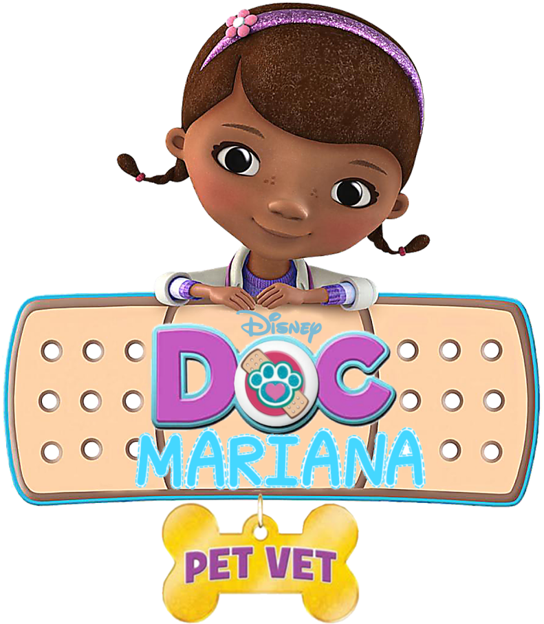 El Logo Con El Nombre De La Niña - Doc Mcstuffins Band Aid Png Clipart (892x1024), Png Download