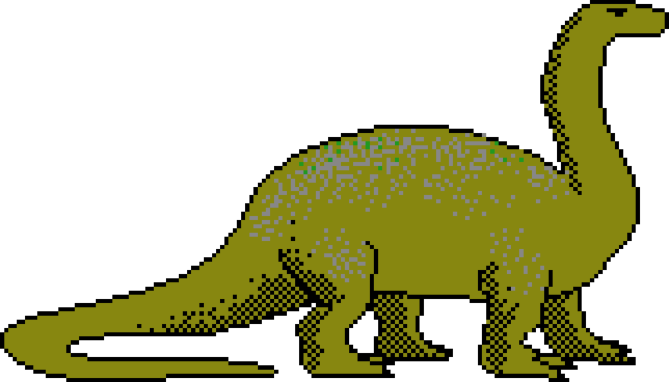 Dinosaur Pixel Art Cartoon - Dinosaur Bitmap Clipart (1313x750), Png Download