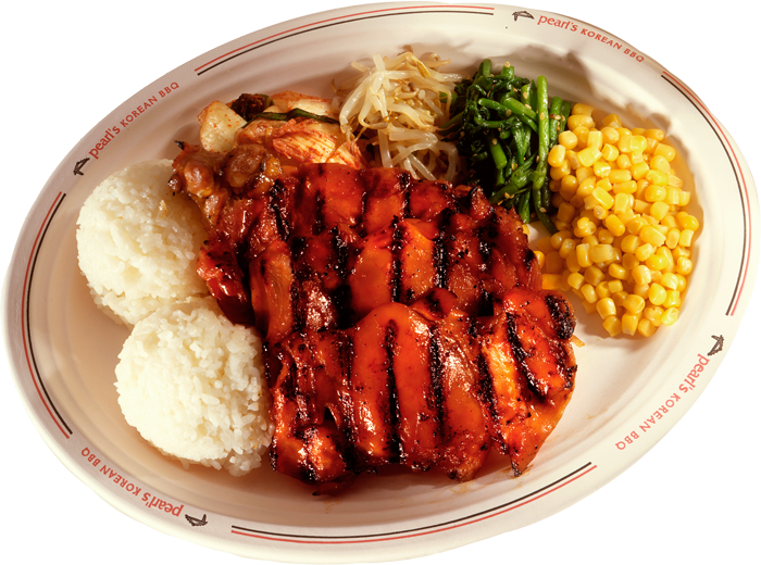 Spicy Bbq Chicken Marinated Bbq Chicken With Our Special - Steamed Rice Clipart (700x520), Png Download