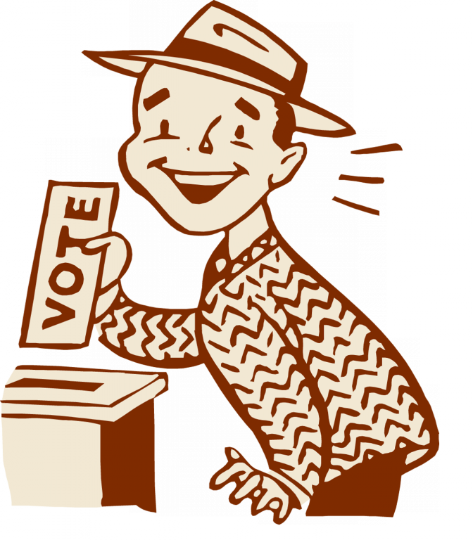 Political Clipart Ballot Box - People Voting - Png Download (672x768), Png Download