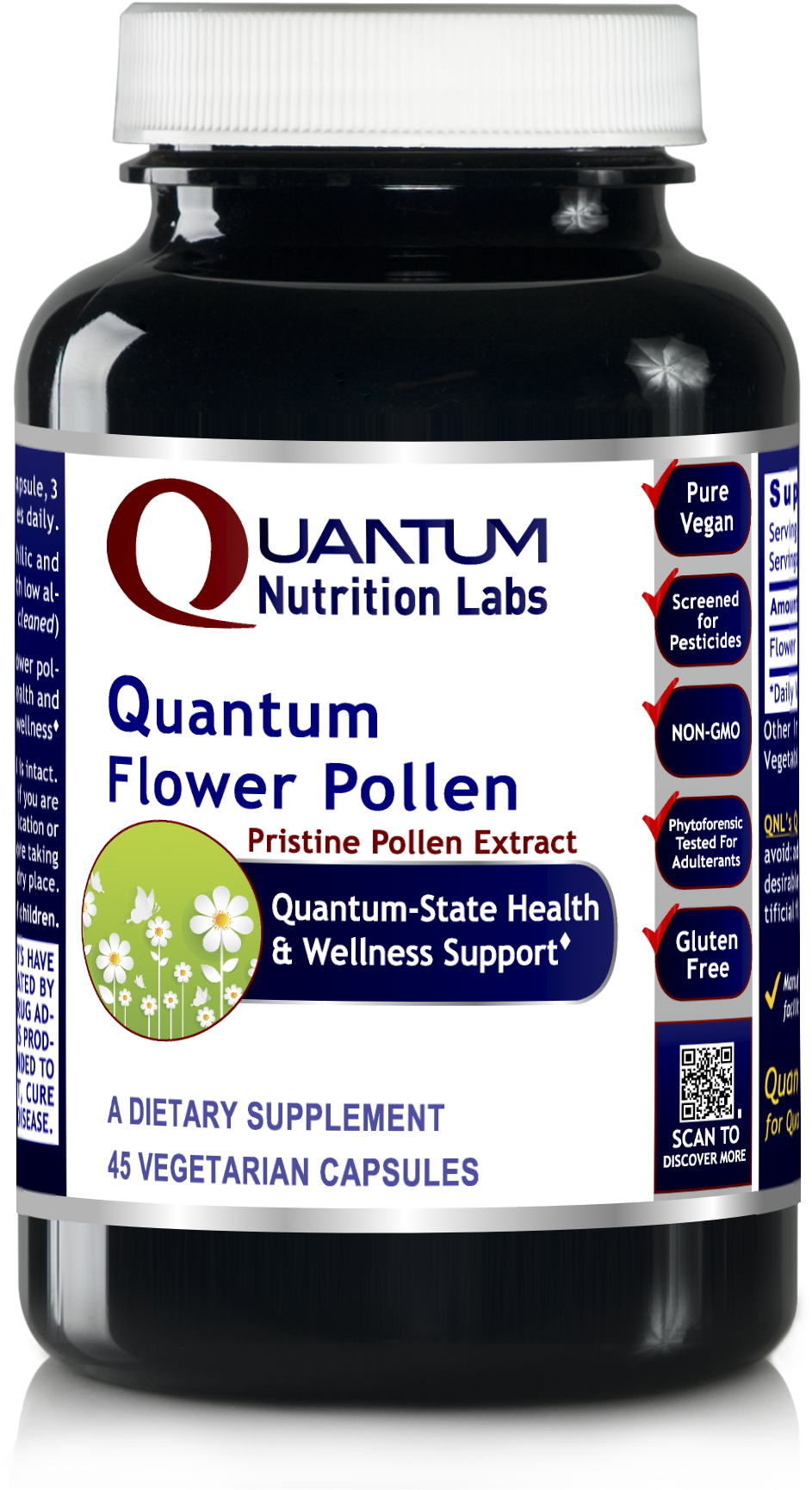 Flower Pollen , Quantum 45 Vcaps - Nucleotide Supplements Clipart (1384x2077), Png Download