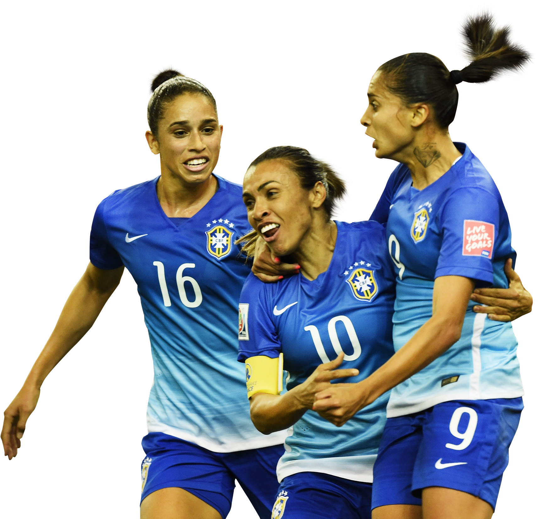 Rafaelle, Marta Vieira, Andressa Alves Render - Brazil Women's National Football Team Clipart (1800x1677), Png Download