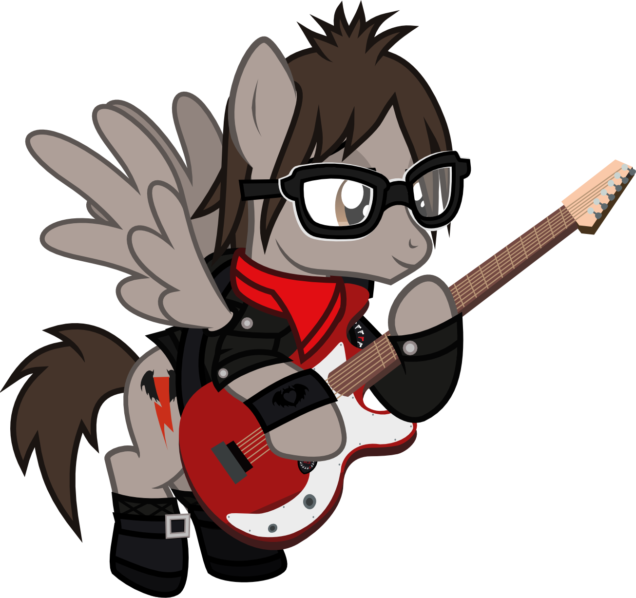 Clothes, Derpibooru Exclusive, Emo, Flying, Glasses, - My Chemical Romance Mlp Clipart (1305x1227), Png Download