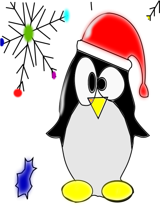 Free Clipart Linux Penguin Juan David - Christmas Penguin Clip Art - Png Download (566x800), Png Download