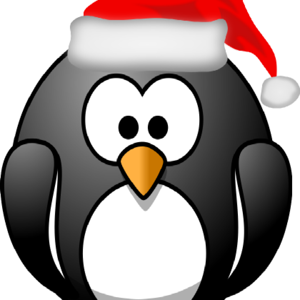 Penguin Clipart Black And White Christmas Penguin Clipart - Cartoon Penguin Png Transparent Png (1024x1024), Png Download