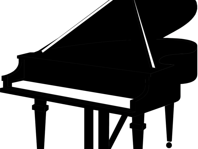Piano Clipart Classical Music - Grand Piano Black And White Clipart - Png Download (640x480), Png Download