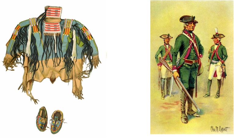 Native Americans In British Uniforms Clipart (766x453), Png Download