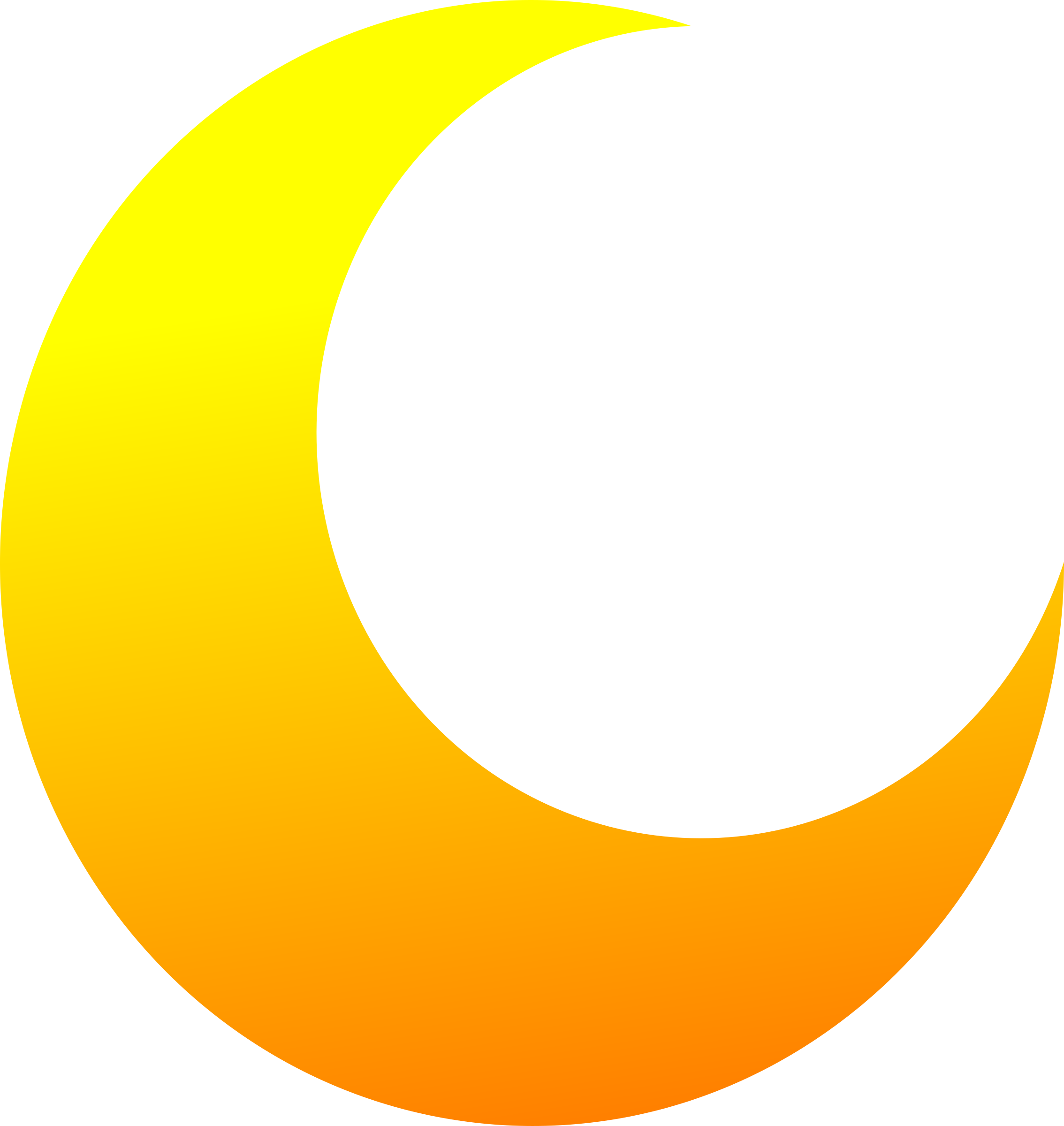 Half Moon Transparent - Yellow Half Moon Png Clipart (2268x2400), Png Download