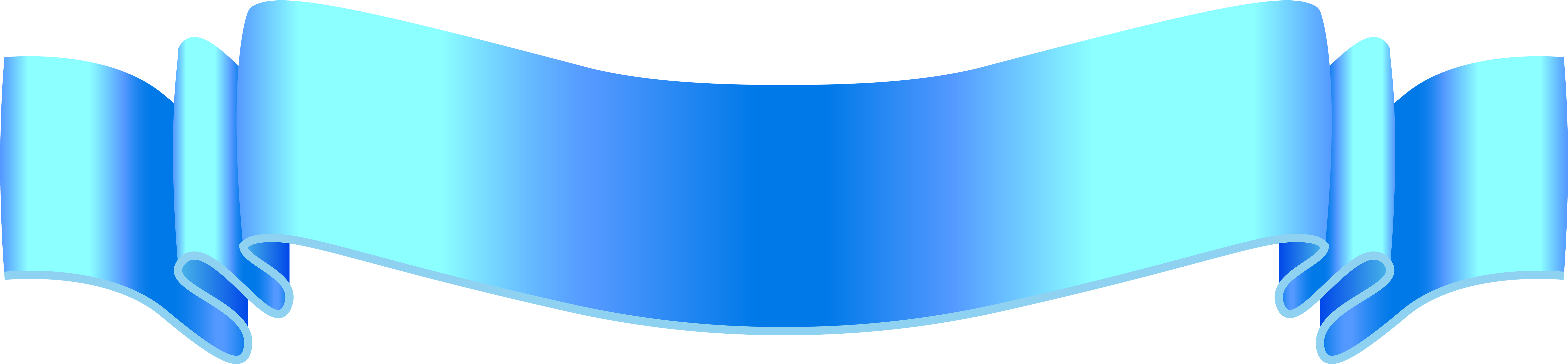 Ribbon Banner Blue Png Clipart (8000x1907), Png Download