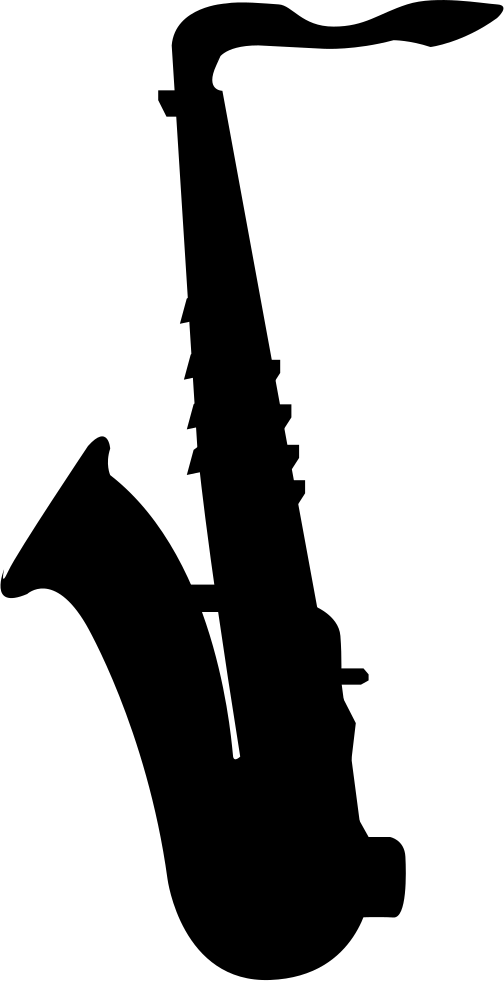 Jazz Svg Png Icon Free Download - Clip Art Saxophone Silhouette Transparent Png (504x981), Png Download