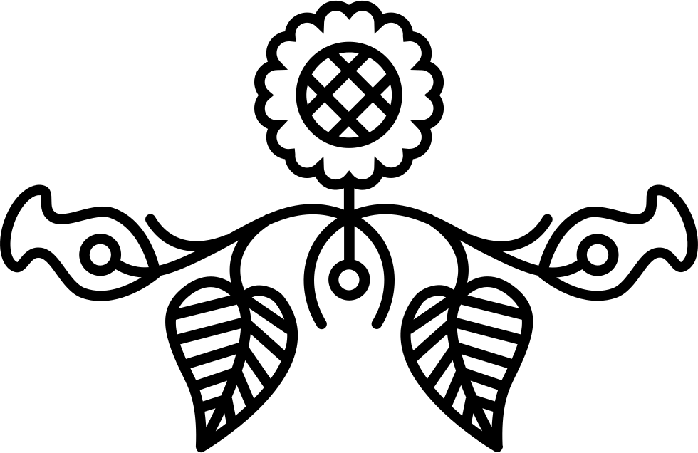Floral Design Of Flowers And Leaves In Symmetrical - 華 創 車 電 Clipart (980x636), Png Download