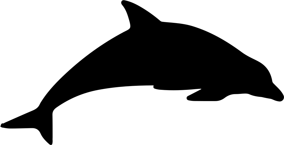 Png File Svg - Animal Silhouette Dolphin Png Clipart (981x502), Png Download