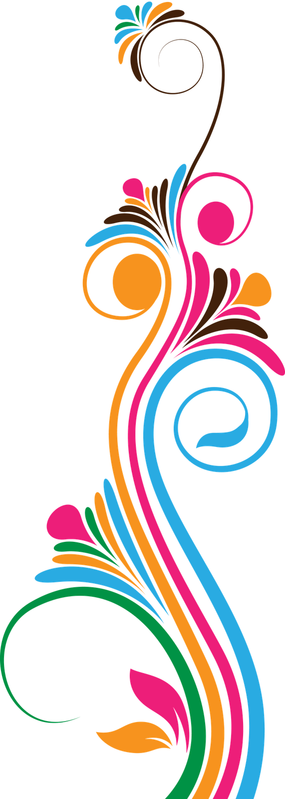 Floral Design Vector Hd Clipart (571x1600), Png Download