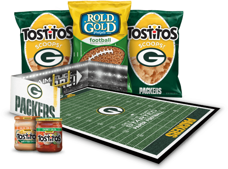 Green Bay Packers Nfl Party Box - Rold Gold Nfl Clipart (752x559), Png Download