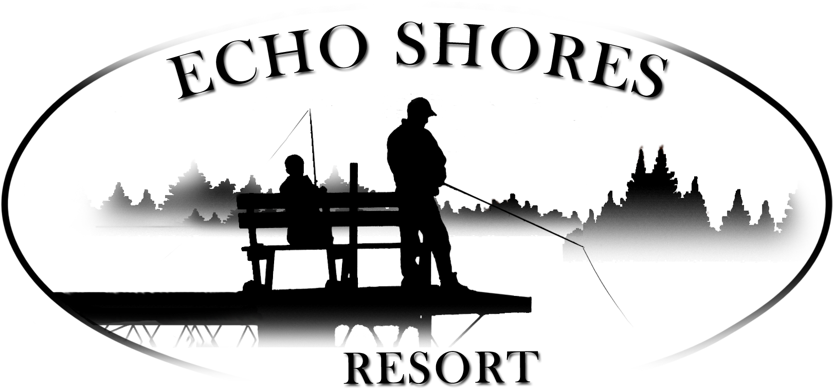 Fishing - Black And White Fishing Graphic Clipart (1667x776), Png Download