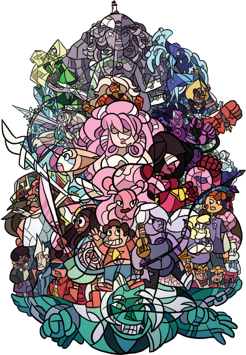 Illustration My Art Fanart Lion Cast Rose Quartz Sadie - Rose Quartz Su Fanart Clipart (500x707), Png Download