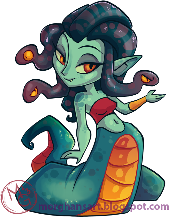 Little Medusa By Tea-tiger - Gorgon Cartoon Clipart (562x722), Png Download