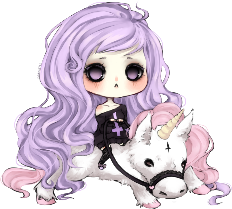Is This Your First Heart - Pastel Goth Anime Girl Clipart (788x709), Png Download