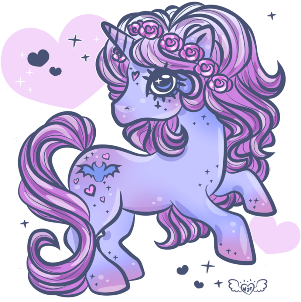 Pastel Sticker - Goth Unicorn Clipart (1024x1024), Png Download