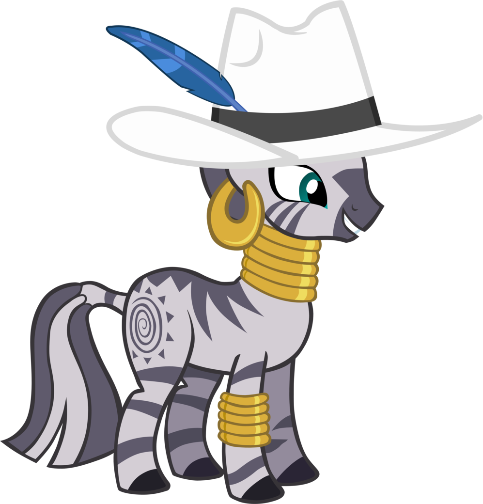 Hat, King Zebra, Pimp Hat, Safe, Simple Background, - Mlp Zebra Clipart (997x1040), Png Download