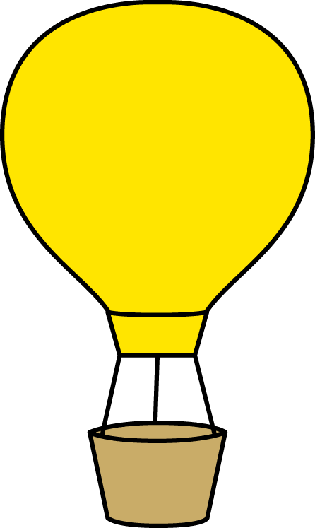 Yellow Balloon Clipart Yellow Hot Air Balloon Png Ctoxkx - Hot Air Balloon Clip Art Black And White Transparent Png (446x747), Png Download