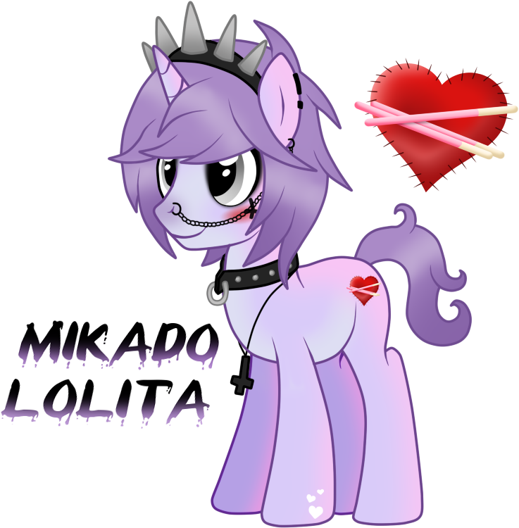 Mikado Lolita The Pastel Gothic Pony - Mlp Pastel Goth Oc Clipart (737x750), Png Download