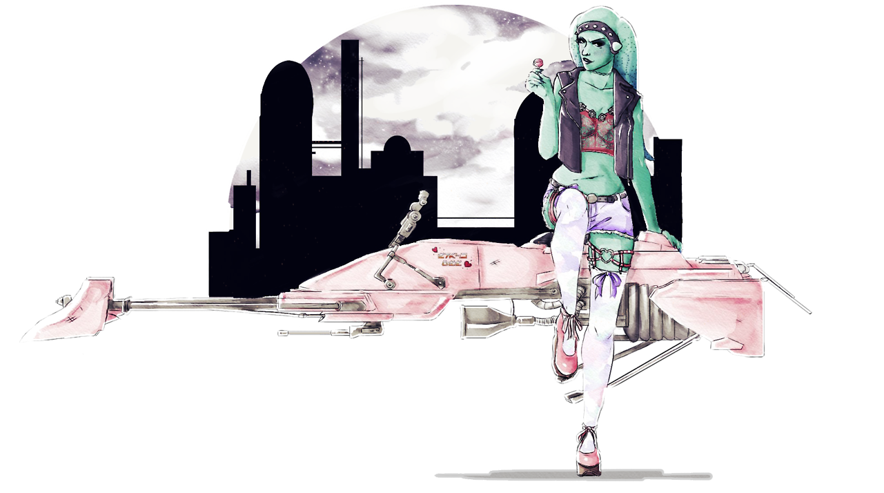 Idap Of A Pastel Goth Twi'lek - Illustration Clipart (1280x739), Png Download