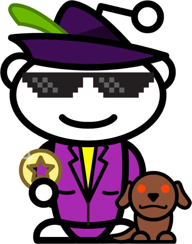 First Time Reddit Gold Member Made A Pimp Snoovatar - Reddit Alien Clipart (800x800), Png Download