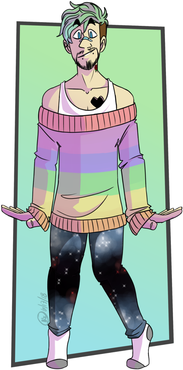 Drew Pastel Jacksepticeye And Pastel Goth Jacksepticeye, - Jacksepticeye Full Body Clipart (598x1200), Png Download