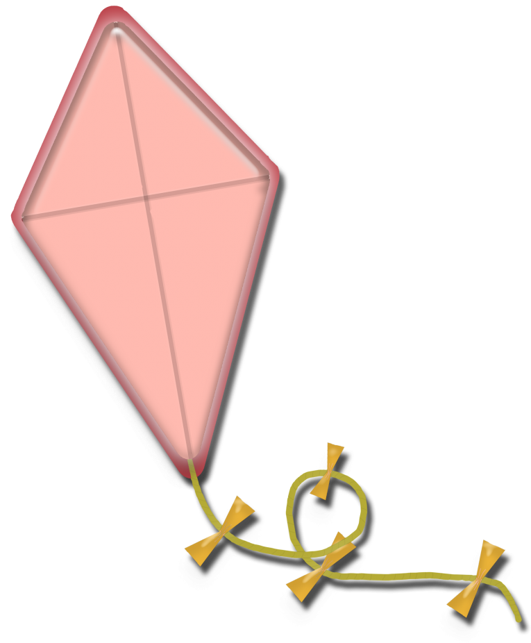 Kite Clipart Triangle - Pink Kite Clipart - Png Download (867x1024), Png Download