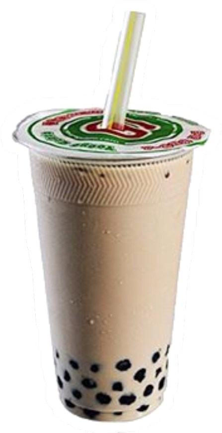 Boba Sticker - Milk Tea Transparent Boba Clipart (1024x1024), Png Download