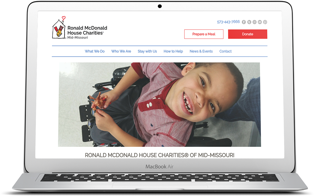 Non Profit Website Design For Ronald Mcdonald House - Netbook Clipart (1100x686), Png Download