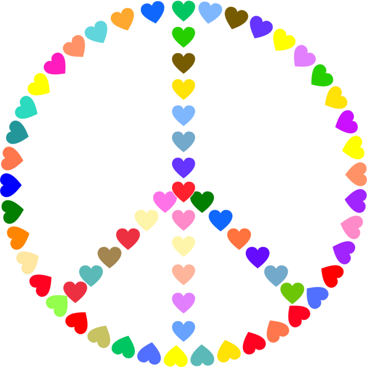 Peace Symbols Hippie Sign - Colorful Peace Signs Transparent Clipart (749x750), Png Download