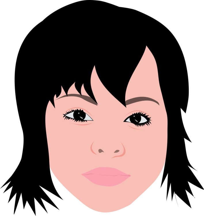 Clip Art Free Black Hair Woman Textured Free Commercial - Clipart Woman Black Hair - Png Download (709x750), Png Download