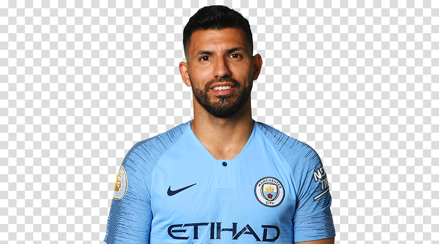 Aguero Profile Clipart Sergio Agüero Manchester City - Barcelona Messi Png Transparent Png (900x500), Png Download