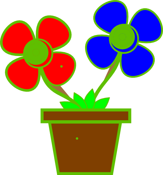 Cartoon Flowers In A Vase Clip Art Cliparts - Flower With Vase Clip Art - Png Download (552x594), Png Download