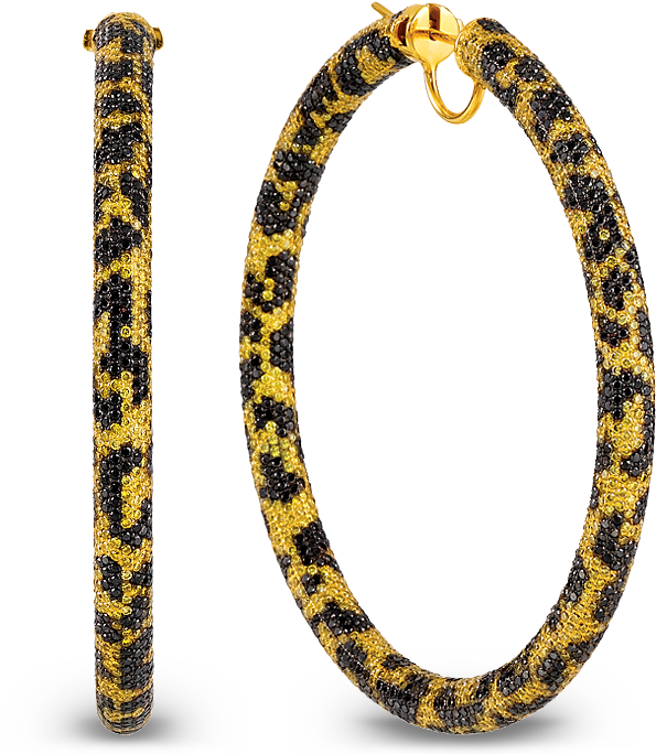 Description - Leopard Gold Hoop Earrings Clipart (700x700), Png Download