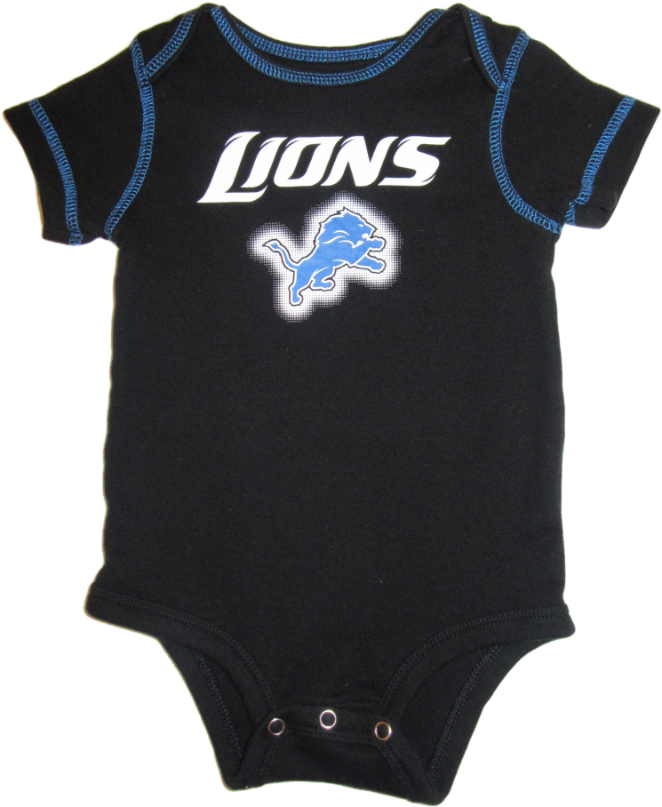 Baby Boys 12 Months Nfl Detroit Lions Football Bodysuit Clipart (745x908), Png Download